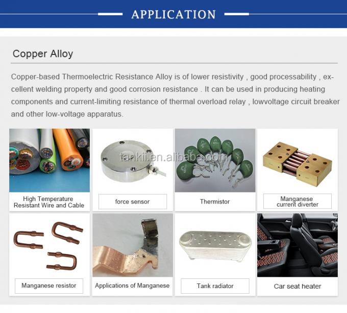 CuNi2/CuNi6/CuNi8/CuNi10/CuNi14/CuNi19/CuNi23/CuNi34/CuNi40/CuNi44/CuNi45 Elektrische Kupfernickellegierung 9